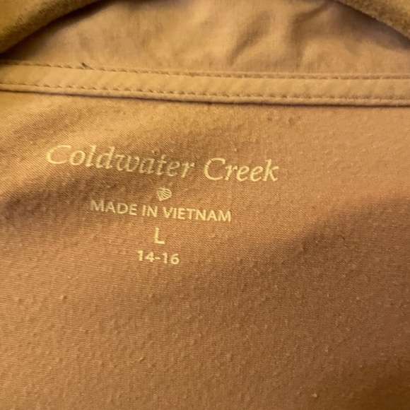 Coldwater Creek cotton knit surplice vneck, collared and cuffed sleeves top - Picture 3 of 3